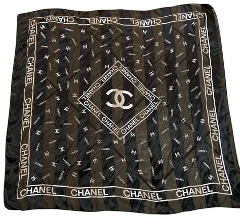 chanel on chain black and white|black and white chanel scarf.